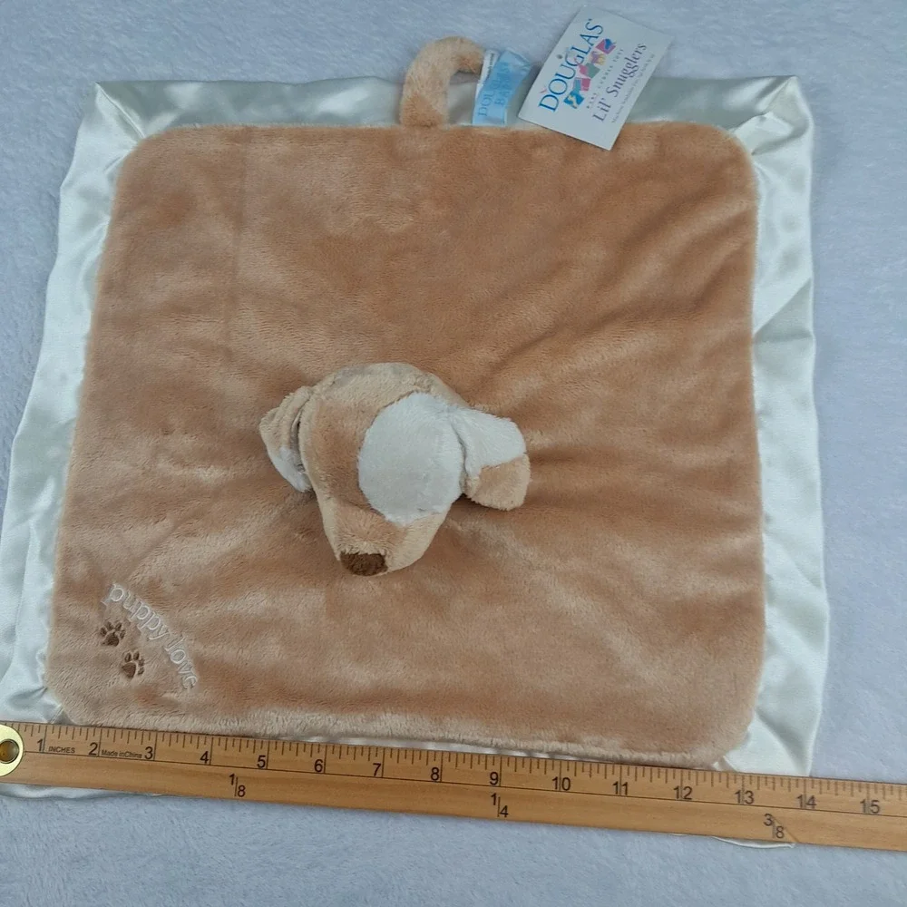 Douglas Baby Lil Snugglers Puppy Love Security Blanket Tan Dog Lovey 1406 NWT
